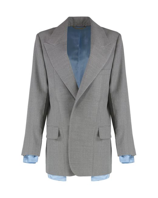Victoria Beckham Gray Wool Blazer
