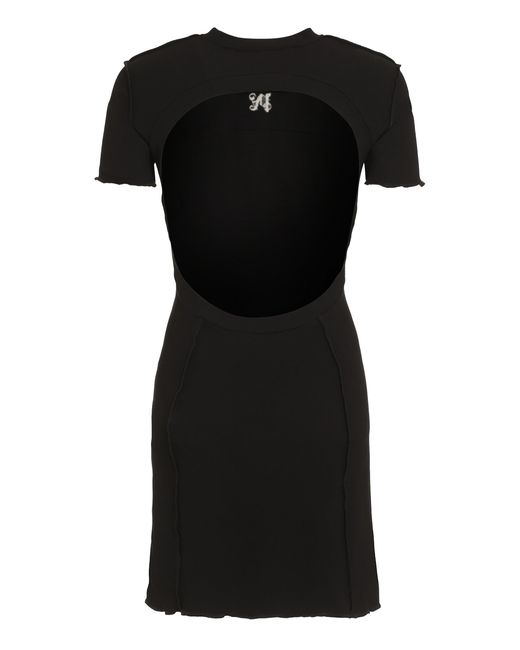 Palm Angels Black Jersey Mini Dress