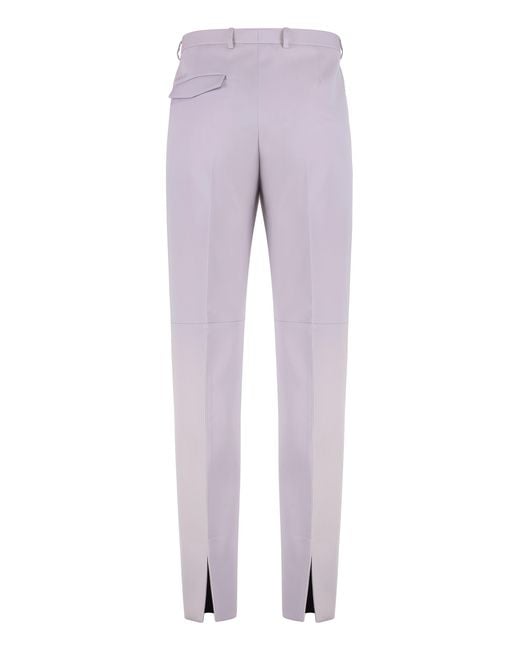 Gucci Purple Wool Gabardine Trousers for men