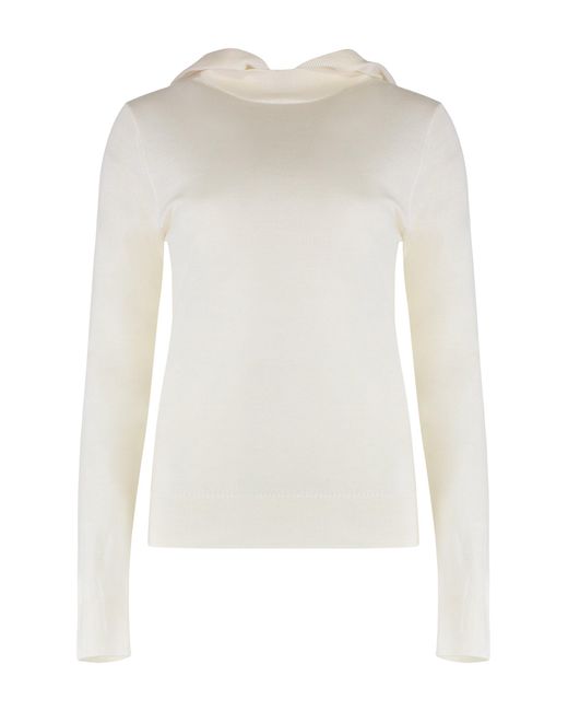P.A.R.O.S.H. White Linfa Knitted Hoodie