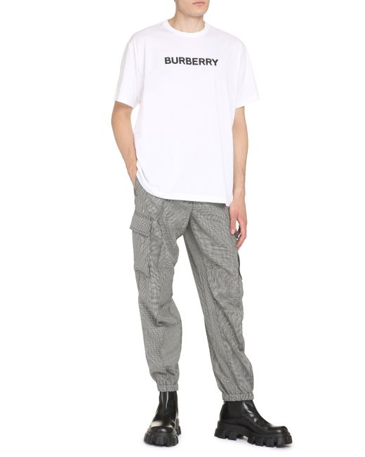 T-shirt girocollo in cotone di Burberry in White da Uomo
