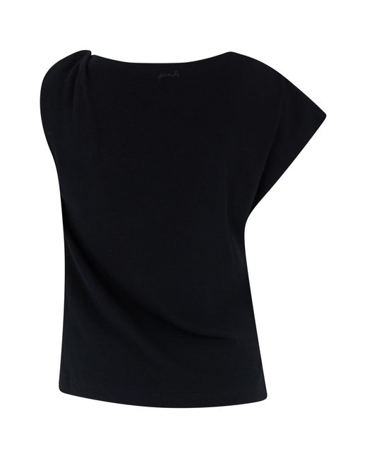 Pinko Black Cotton T-Shirt, Wide Neckline