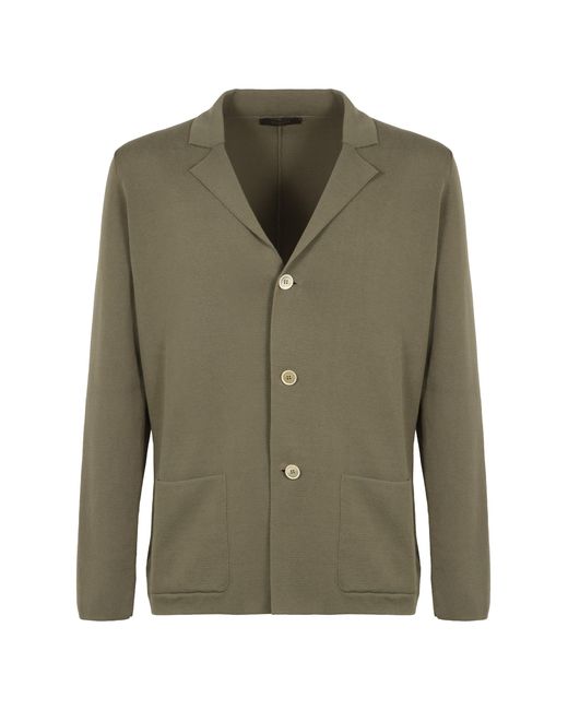 Slowear Green Cotton Cardigan for men