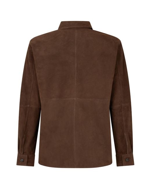 Totême Brown Leather Jacket With Buttons