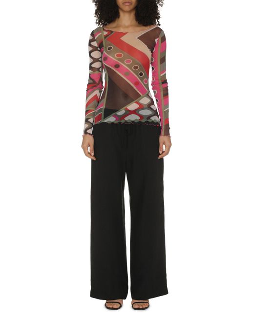 Emilio Pucci Pink Printed Long-sleeve Top