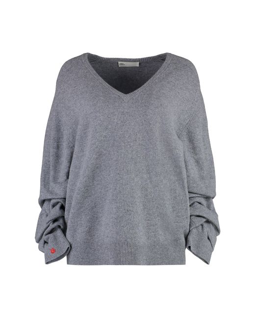 Tory Burch Gray V-Neck Knitwear