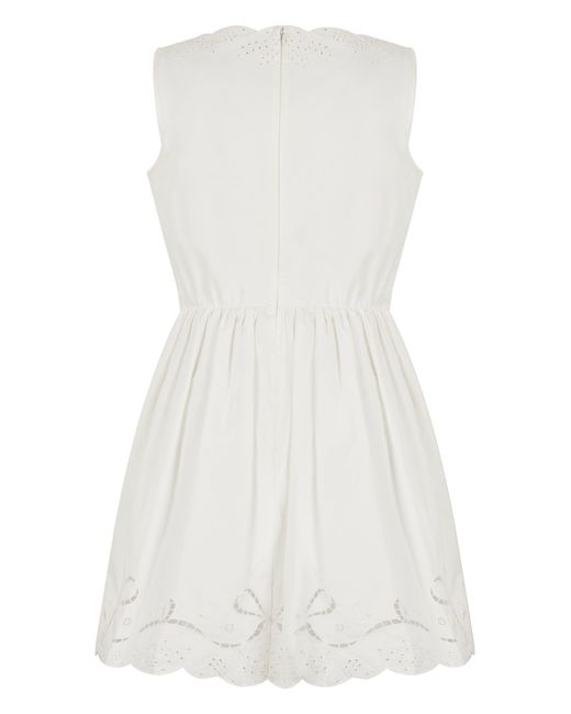 Self-Portrait White Mini Dress With Lace Details