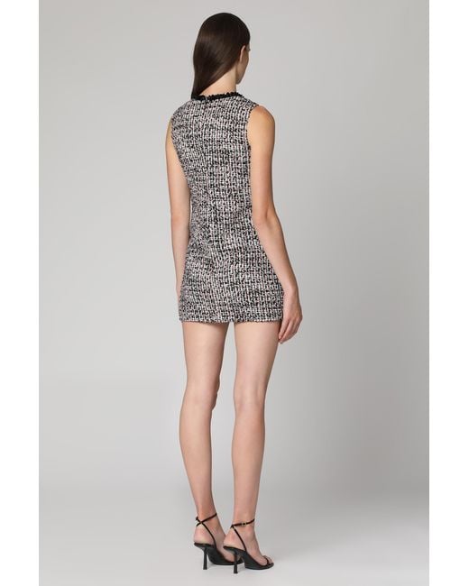Self-Portrait Gray Bouclè Knitted Dress