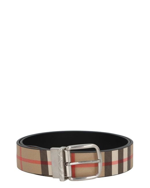 Burberry Natural Reversible Belt With Buckle for men
