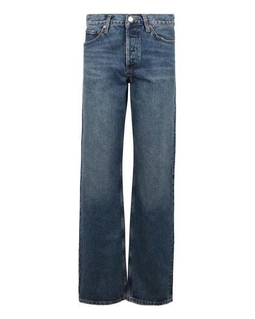 Agolde Blue V-Waist Kelly Wide-Leg Jeans