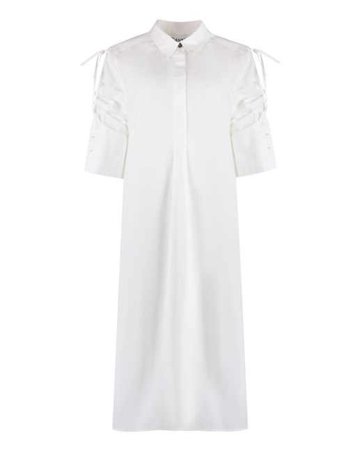 Ganni White Oversize Cotton Shirtdress