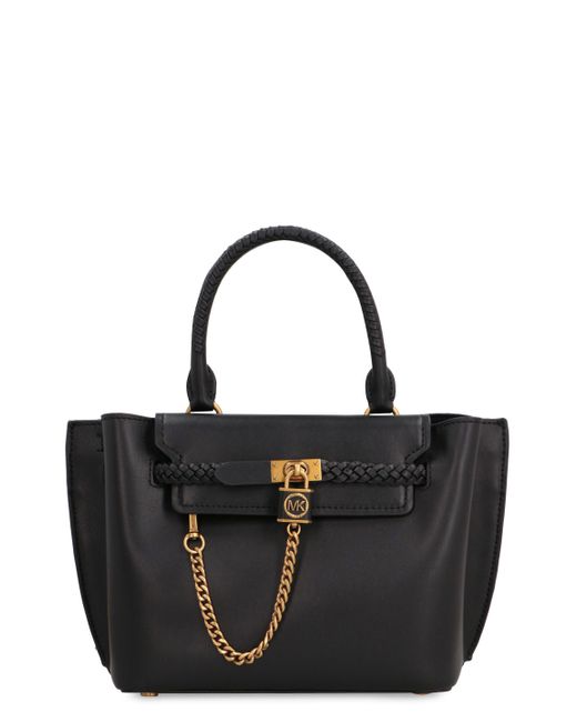 Michael Kors Hamilton Legacy Leather Tote in Black | Lyst