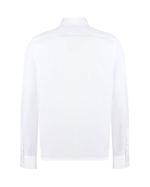 Camicia con applicazione di Prada in White da Uomo