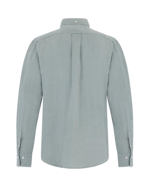 Gant Gray Linen Long-Sleeve Shirt for men