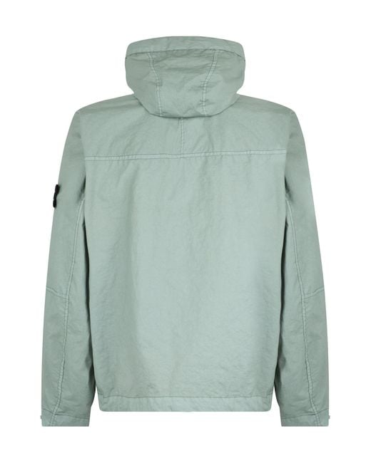 Stone Island Green Jacket With Hood And Water-Resistant Membrane for men