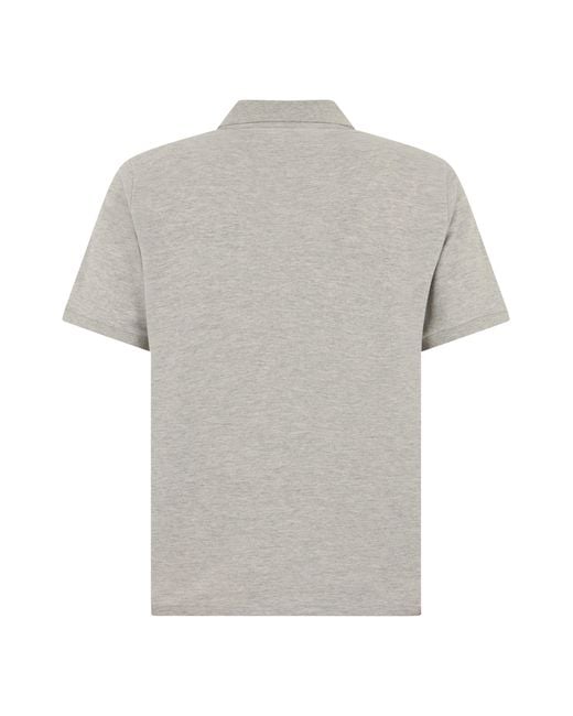 Saint Laurent Gray Cotton Polo With Short Sleeves for men