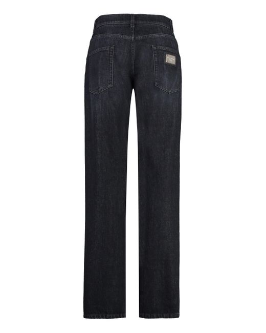 Jeans straight leg a 5 tasche di Dolce & Gabbana in Blue da Uomo