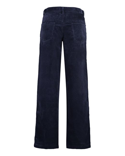 Isabel Marant Blue Jorje Corduroy Trousers for men