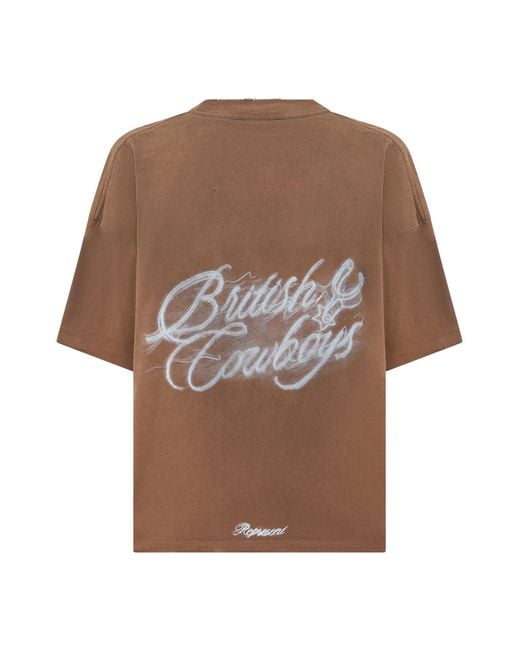 Represent Brown Oversized Cotton T-Shirt for men