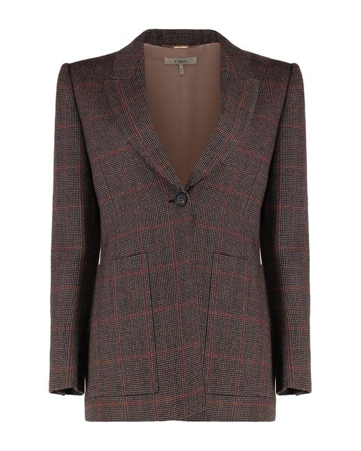 Chloé Brown Single-Breasted One Button Jacket
