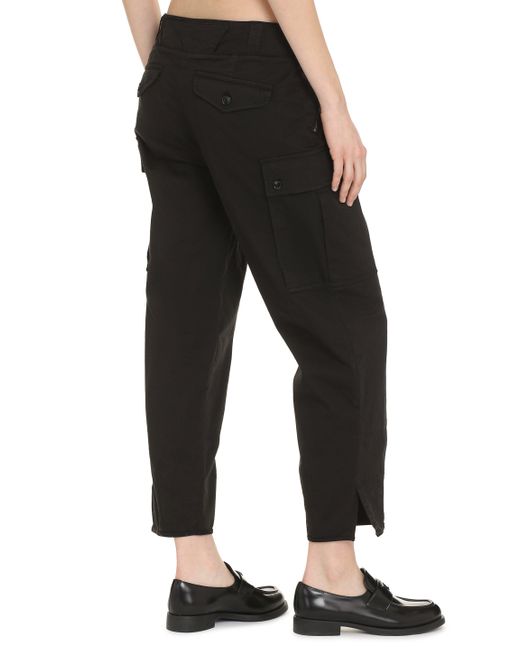 Tom Ford Black Stretch Cotton Cargo Trousers