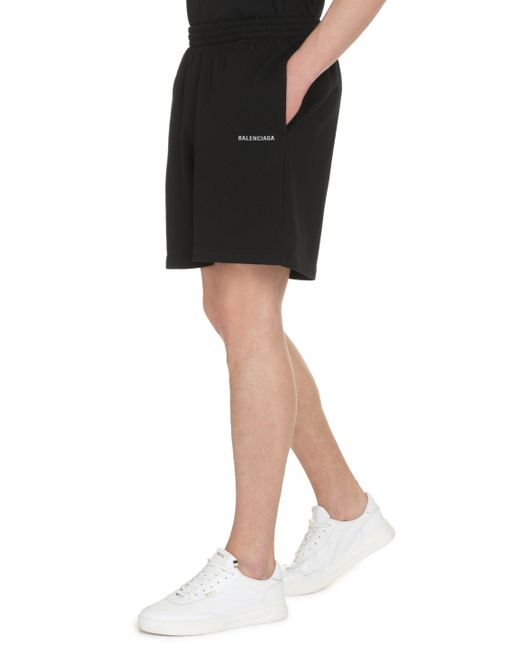 Balenciaga Black Cotton Bermuda Shorts for men