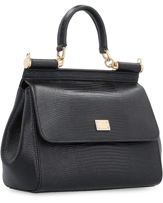 Dolce & Gabbana Black Sicily Leather Handbag