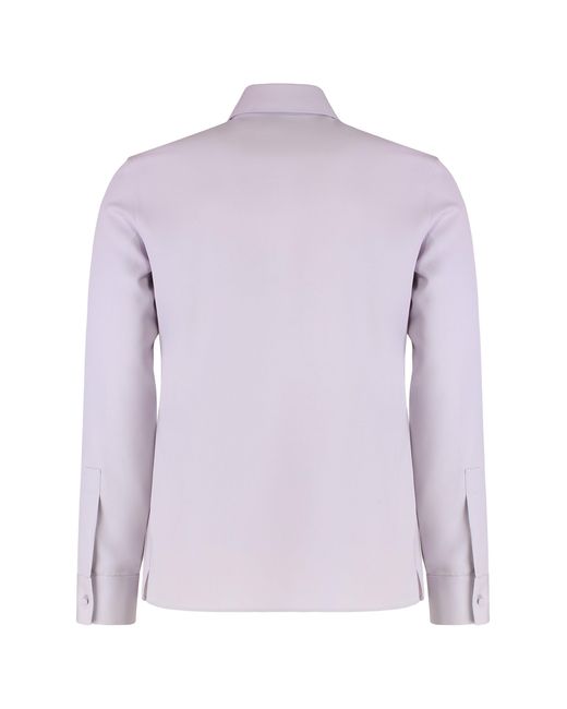 Gucci Purple Wool Gabardine Slim-Fit Shirt for men