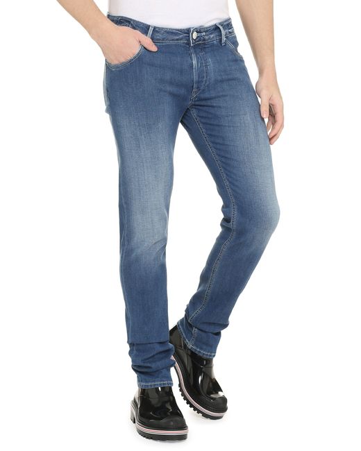 handpicked Blue 5-Pocket Straight-Leg Jeans for men