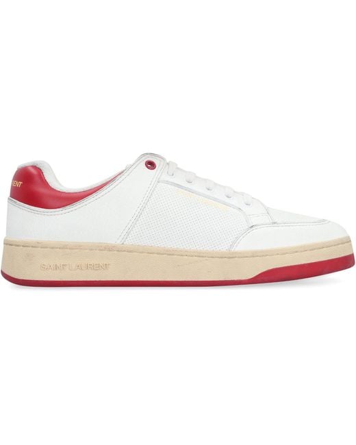 Saint Laurent White Sl/61 Leather Low-Top Sneakers for men