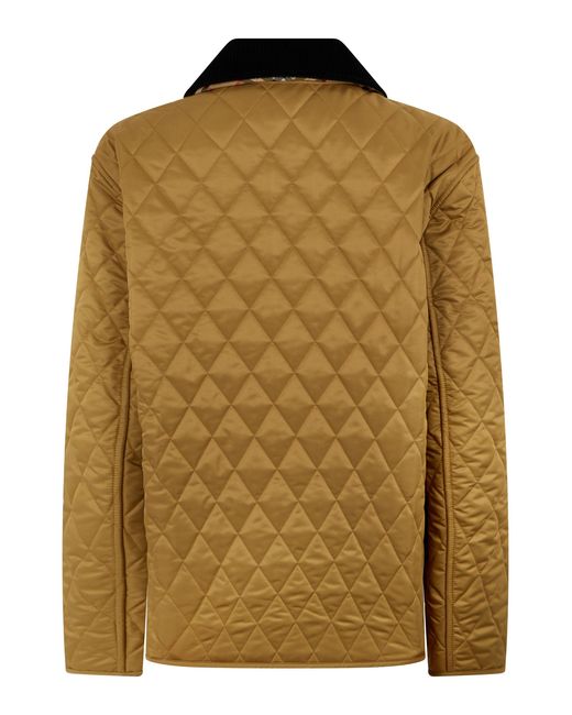 Burberry Brown Quilted Jacket With Contrast Collar
