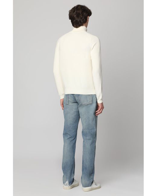 Saint Laurent Blue Low-Rise Straight Leg Jeans for men