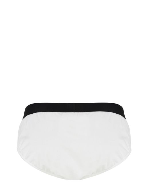 Set da tre slip in cotone con banda elastica logata di Boss in White da Uomo