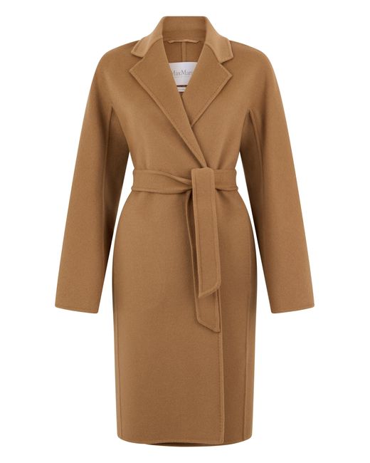Max Mara Brown Maceri Mid-Length Belted Coat