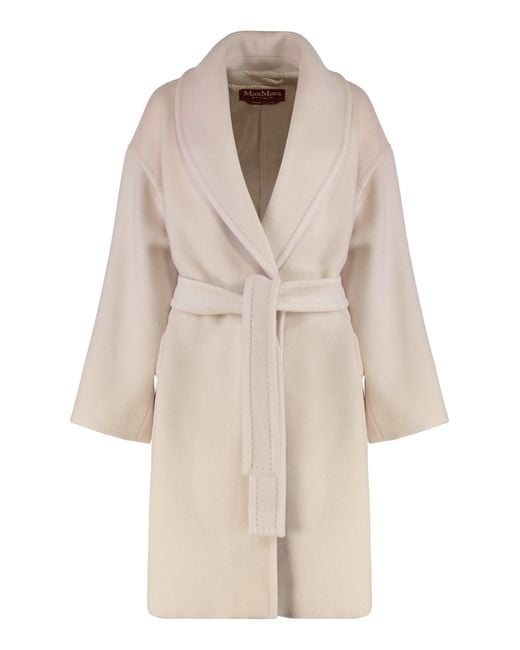 Max Mara Natural Cloruro Wool And Alpaca Coat