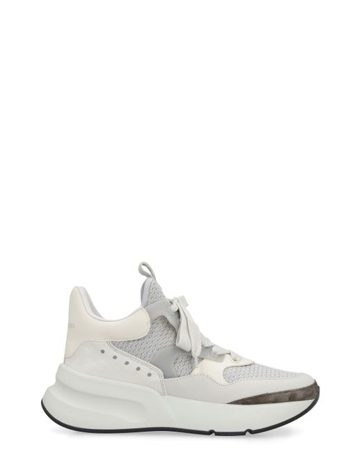 Alexander McQueen White Panelled Lace-up Sneakers for men