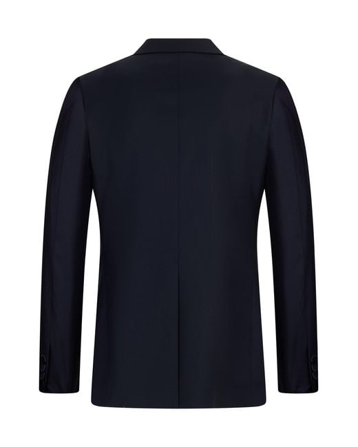 Tagliatore Blue Double-Breasted Wool Coat for men