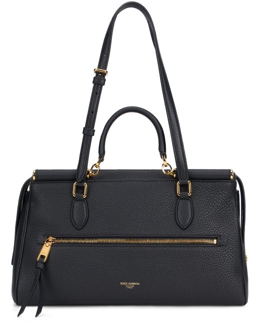 Dolce & Gabbana Black Leather Tote Bag