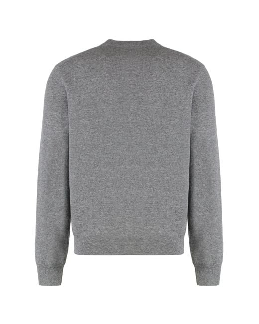Maglione girocollo in lana vergine di Dolce & Gabbana in Gray da Uomo