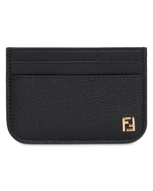 Fendi Black Card Holder With Logo
