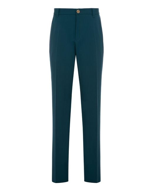 Versace Blue Wool Pants for men