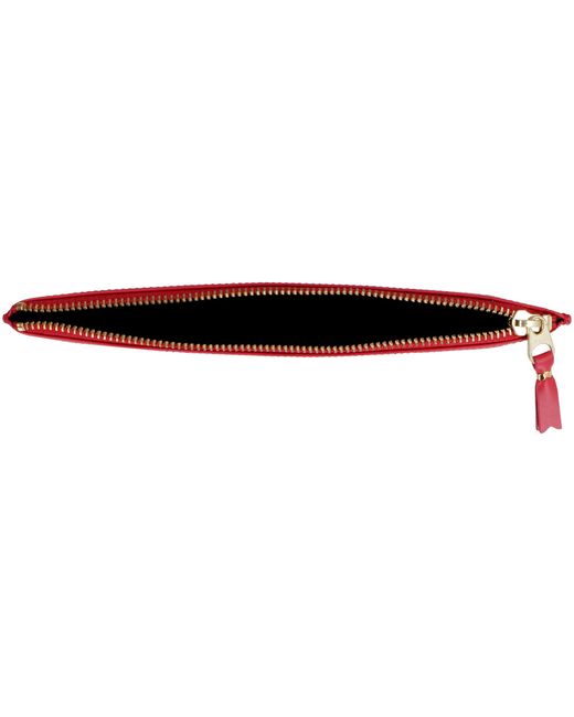 Comme des Garçons Red Leather Flat Pouch Cowhide Clutch Bags