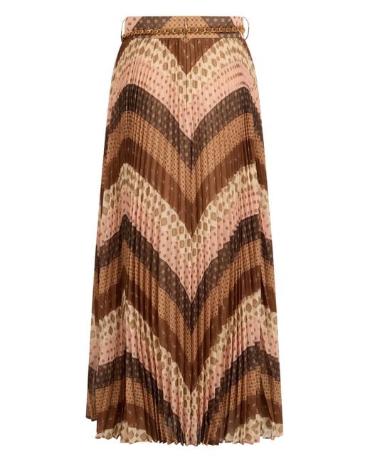 Zimmermann Brown Long Zigzag Skirt