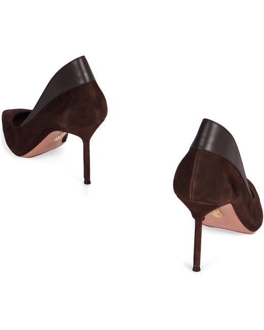 Aquazzura Brown Décolleté Suede Glove