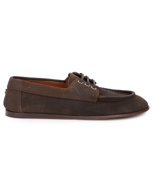 Dolce & Gabbana Brown Calfskin Deck Moccasin for men