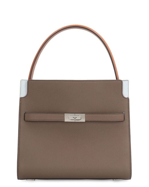 Tory Burch Brown Double Lee Radziwill Leather Handbag