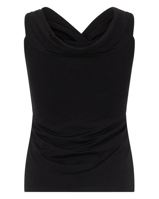 Emporio Armani Black Sleeveless Top With Cross Draping