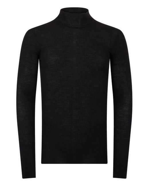 Rick Owens Black Turtleneck Sweater for men