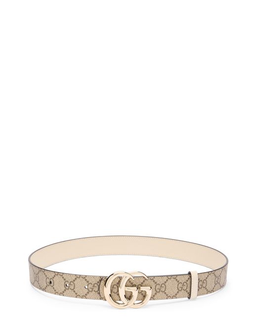 Gucci Natural Reversible Belt Gg Marmont