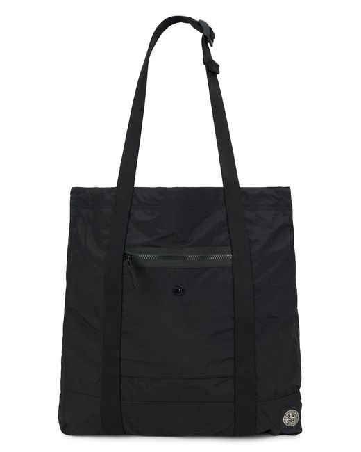 Stone Island Black Nylon Tote Bag for men